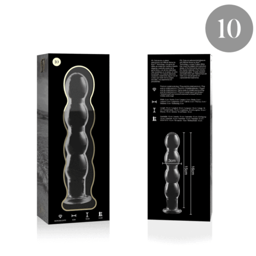 NEBULA SERIES BY IBIZA - MODELLO 10 DILDO IN VETRO BOROSILICATO TRASPARENTE 16.5 CM -O- 3.5 CM - immagine 4