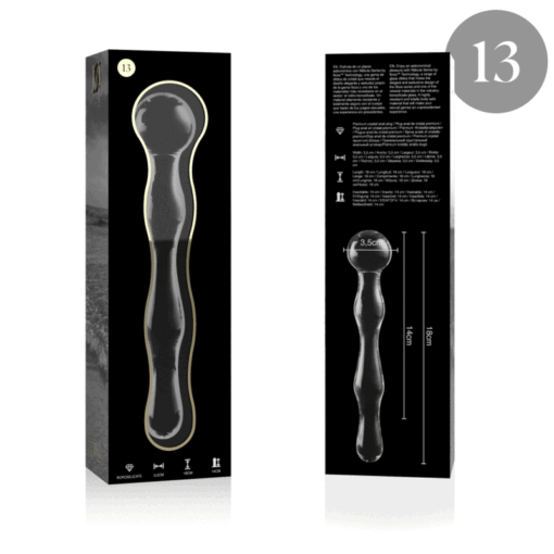 NEBULA SERIES BY IBIZA - MODELLO 13 DILDO IN VETRO BOROSILICATO TRASPARENTE 18 CM -O- 3.5 CM - immagine 4