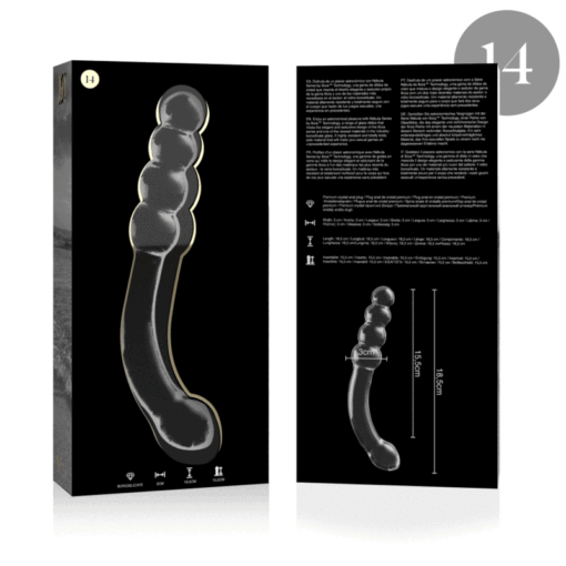 NEBULA SERIES BY IBIZA - MODELLO 14 DILDO IN VETRO BOROSILICATO TRASPARENTE 18.5 CM -O- 3 CM - immagine 4