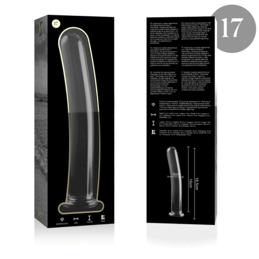 NEBULA SERIES BY IBIZA - MODELLO 17 DILDO IN VETRO BOROSILICATO TRASPARENTE 18.5 CM -O- 3 CM - immagine 4