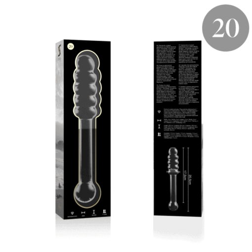 NEBULA SERIES BY IBIZA - MODELLO 20 DILDO IN VETRO BOROSILICATO TRASPARENTE 20.5 CM -O- 3 CM - immagine 4