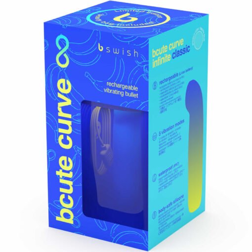 B SWISH - VIBRATORE RICARICABILE IN SILICONE BLU BCUTE CURVE INFINITE CLASSIC EDIZIONE LIMITATA - immagine 6