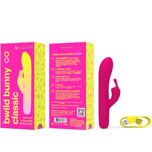 B SWISH - BWILD BUNNY INFINITE CLASSIC VIBRATORE RICARICABILE IN SILICONE ROSA - immagine 3