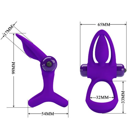 PRETTY LOVE - ANELLO VIBRATORE 10 VIBRAZIONI IN SILICONE VIOLETTO - immagine 6