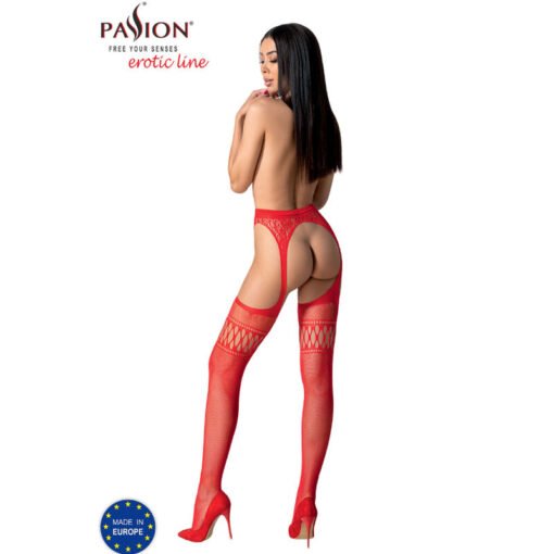 PASSION - S026 CALZE ROSSE CON GIARRETTIERA TAGLIA UNICA - immagine 4