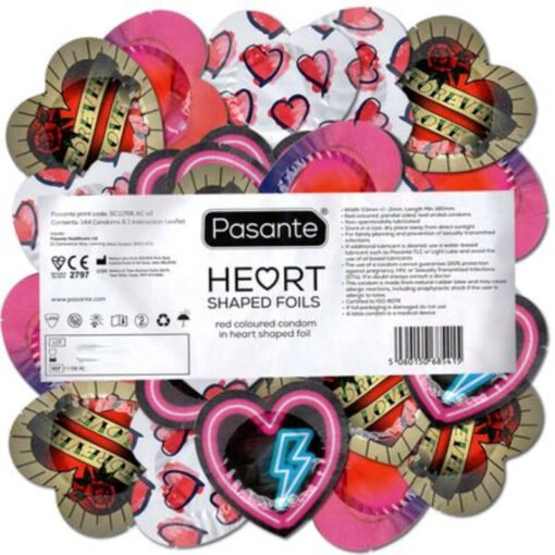 PASANTE - PRESERVATIVI ROSSO A FORMA DI CUORE 144 UNIT - immagine 2