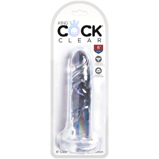 KING COCK - CLEAR PENE REALISTICO 15.5 CM TRASPARENTE - immagine 4