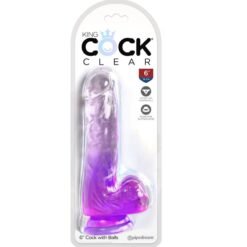 Alternative view of KING COCK - CLEAR PENE REALISTICO CON SFERE 13.5 CM VIOLA