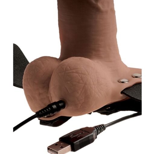 FETISH FANTASY SERIES - IMBRACATURA REGOLABILE PENE REALISTICO CON TESTICOLI RICARICABILI E VIBRATORE 15 CM - immagine 3