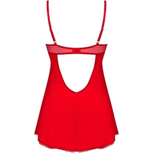 OBSESSIVE - INGRIDIA CHEMISE & TANGA ROSSO XS/S - immagine 6