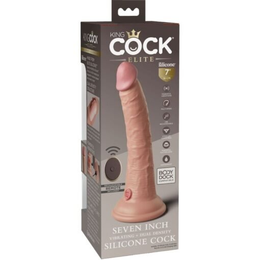 KING COCK - ELITE VIBRATORE DILDO REALISTICO E TELECOMANDO IN SILICONE 17.8 CM - immagine 5