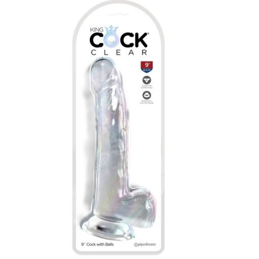 KING COCK - CLEAR DILDO CON TESTICOLI 20.3 CM TRASPARENTE - immagine 2