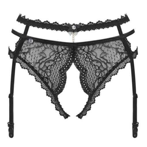 OBSESSIVE - PERLOVE REGGICALZE NERO XS/S - immagine 5