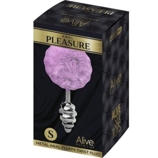 ALIVE - PLUG PIACERE ANALE SPIRALE METALLO FLUFFY VIOLA TAGLIA S - immagine 4
