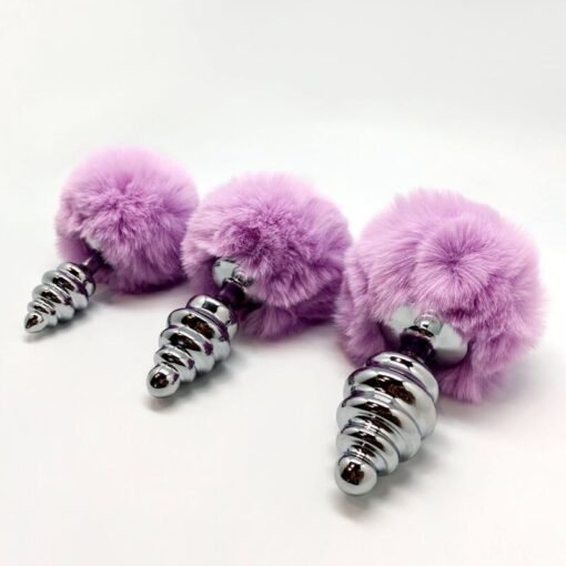ALIVE - PLUG PIACERE ANALE SPIRALE METALLO FLUFFY VIOLA TAGLIA S - immagine 3