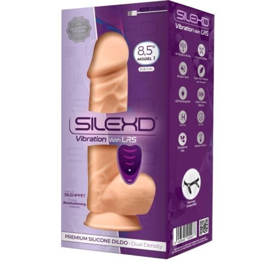 SILEXD - MODELLO 1 VIBRATORE PENE REALISTICO IN SILICONE PREMIUM SILEXPAN TELECOMANDO 21.8 CM - immagine 3