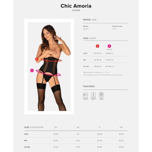 OBSESSIVE - CORSETTO CHIC AMORIA E TANGA XS/S - immagine 7