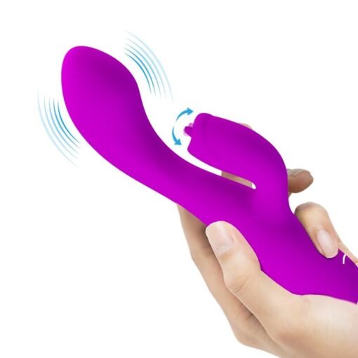 PRETTY LOVE - VIBRATORE RICARICABILE GLORIA RABBIT-VIOLA IMPERMEABILE - immagine 9