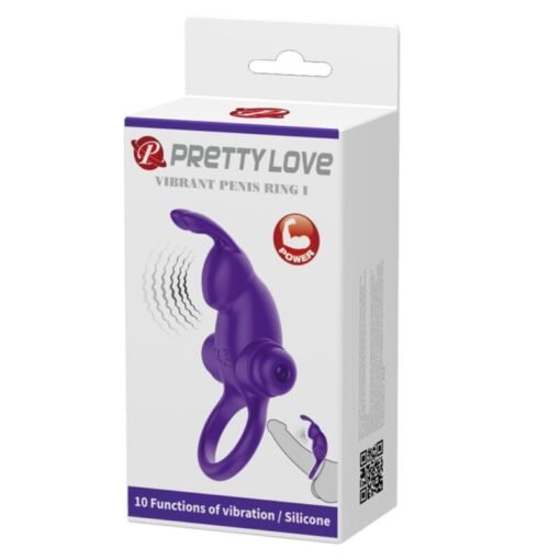 PRETTY LOVE - ANELLO VIBRATORE I CONIGLIO PER PENE VIOLA - immagine 9