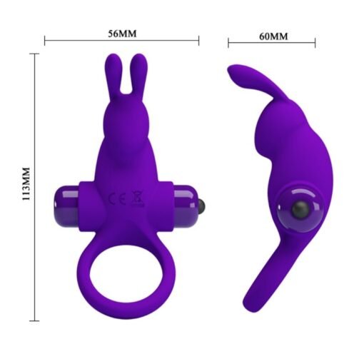 PRETTY LOVE - ANELLO VIBRATORE I CONIGLIO PER PENE VIOLA - immagine 6