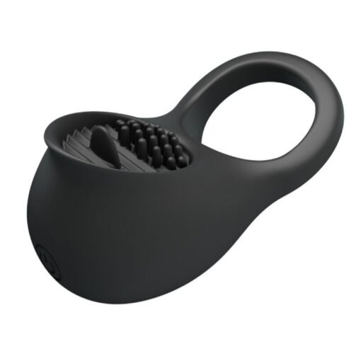 PRETTY LOVE - ANELLO VIBRANTE PER PENE CON LINGUA NERA - immagine 4