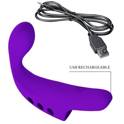 PRETTY LOVE - VIBRATORE DA DITA RICARICABILE GORGON VIOLA - immagine 9