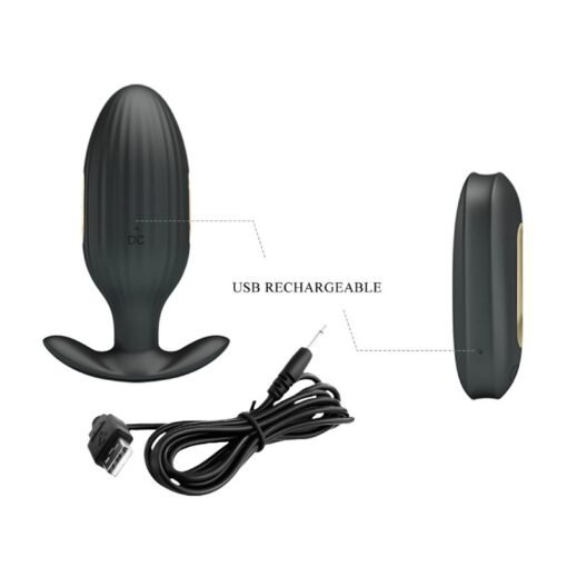 PRETTY LOVE - VIBRATORE ANALE RICARICABILE KELLY PLUG NERO - immagine 10