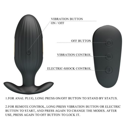PRETTY LOVE - VIBRATORE ANALE RICARICABILE KELLY PLUG NERO - immagine 9
