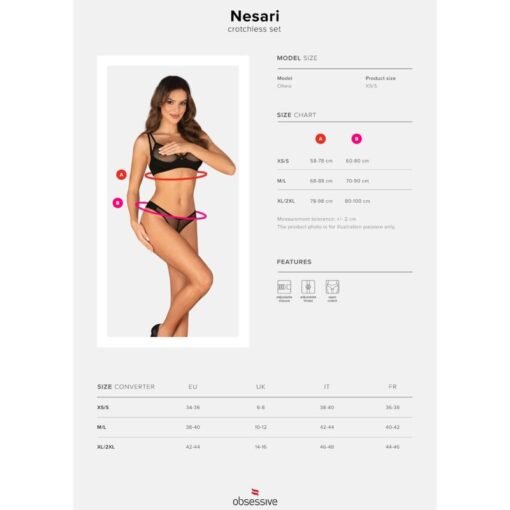 OBSESSIVE - NESARI SET DUE PEZZI CROTCHLESS XS/S - immagine 7