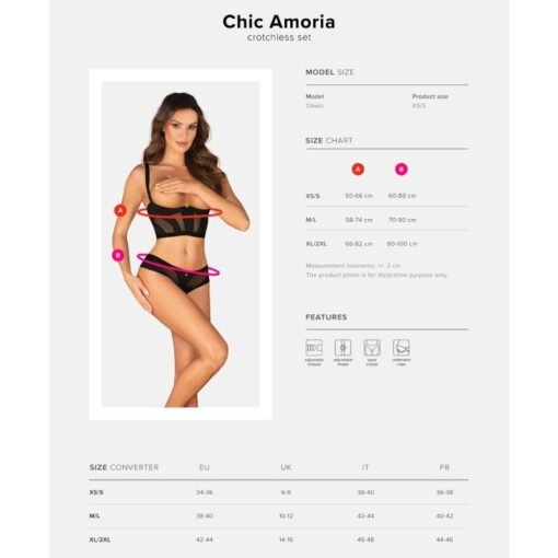 OBSESSIVE - CHIC AMORIA SET 2 PEZZI CUPLESS XL/XXL - immagine 7