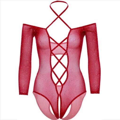 LEG AVENUE - BODY CROTHLESS CON ROSSO LUCIDO - immagine 9