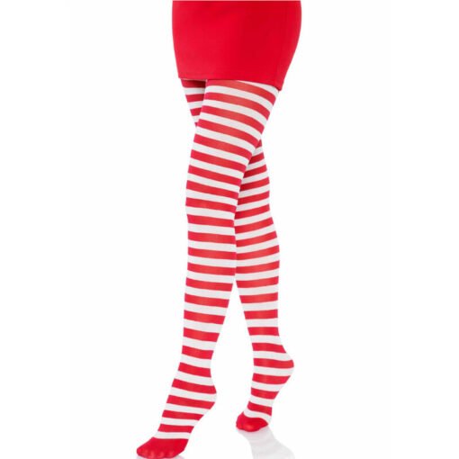 LEG AVENUE - COLLANT A RIGHE BIANCO/ROSSO - immagine 2