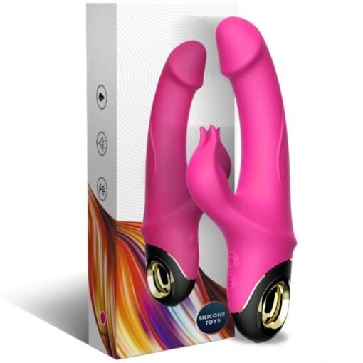 ARMONY - METEROR DILDO VIBRATORE RABBIT ROTATOR FUCSIA - immagine 5