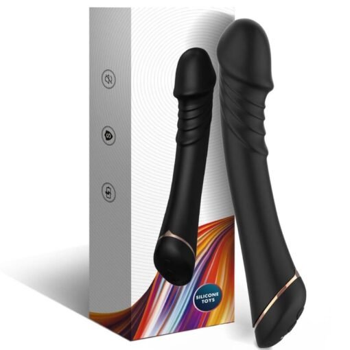 ARMONY - VIBRATORE DILDO IN SILICONE NERO - immagine 4