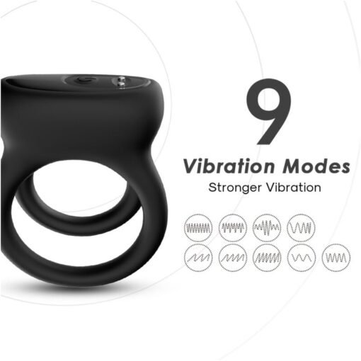 ARMONY - VIBRATORE DOPPIO ANELLO NERO - immagine 2