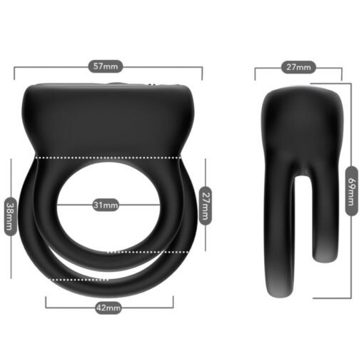 ARMONY - VIBRATORE DOPPIO ANELLO NERO - immagine 4