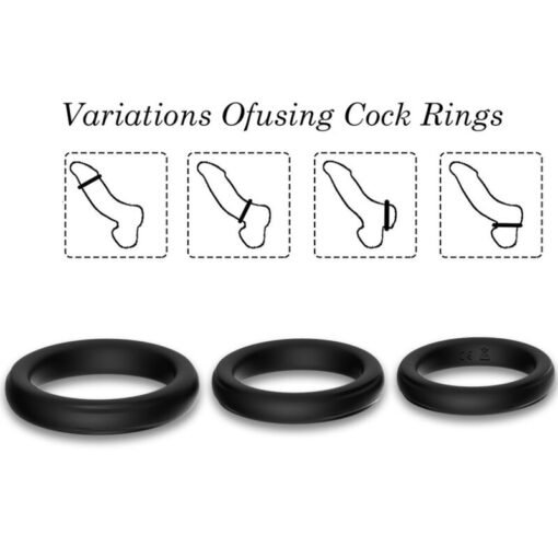 ARMONY - ANELLO TRIPLO IN SILICONE NERO - immagine 4