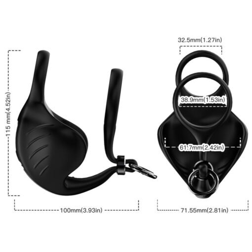ARMONY - ANELLO VIBRATORE MANTA SCROTO NERO - immagine 2