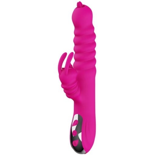 ARMONY - VIBRATORE MULTIFUNZIONE RABBIT DOUBLE TONGUE FUCSIA EFFETTO CALORE - immagine 2