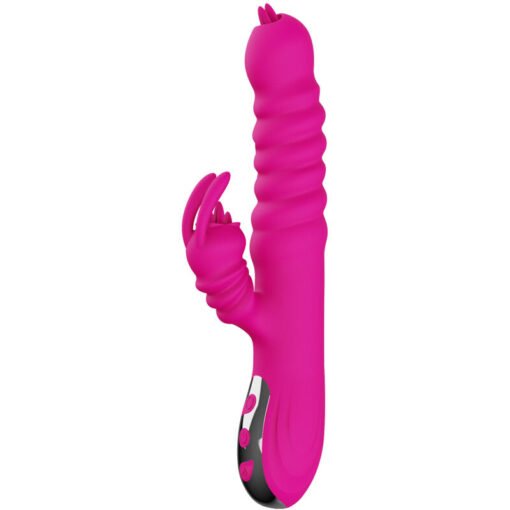 ARMONY - VIBRATORE MULTIFUNZIONE RABBIT DOUBLE TONGUE FUCSIA EFFETTO CALORE - immagine 5