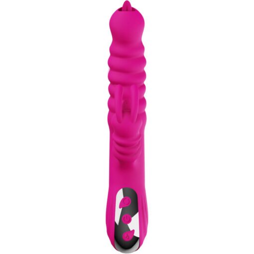 ARMONY - VIBRATORE MULTIFUNZIONE RABBIT DOUBLE TONGUE FUCSIA EFFETTO CALORE - immagine 6