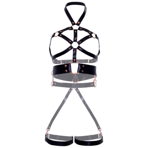 LEG AVENUE - IMBRAGATURA IN PELLE VEGAN NERA M - immagine 6