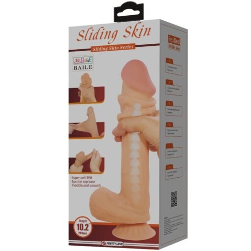 PRETTY LOVE - DILDO REALISTICO SLIDING SKIN SERIES CON VENTOSA SCORREVOLE DELLA PELLE FLESH 26 CM - immagine 7