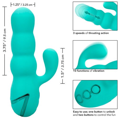 CALEXOTICS - VIBRATORE DEL MAR DIVA RABBIR AQUA GREEN DI CALIFORNIA DREAMING - immagine 9