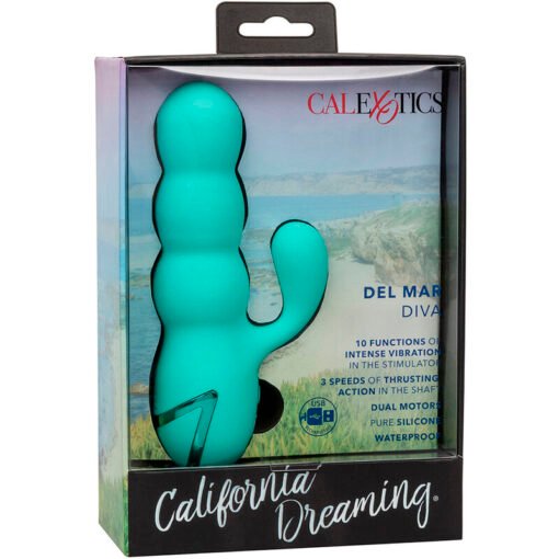 CALEXOTICS - VIBRATORE DEL MAR DIVA RABBIR AQUA GREEN DI CALIFORNIA DREAMING - immagine 13