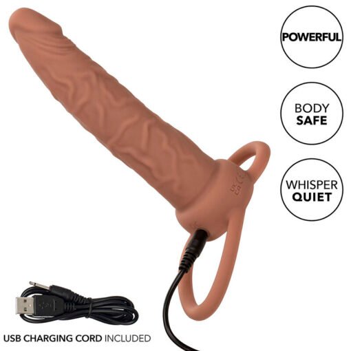 CALEXOTICS - PERFORMANCE MAXX RICARICABILE DOPPIO PENETRATORE MARRONE PELLE - immagine 14