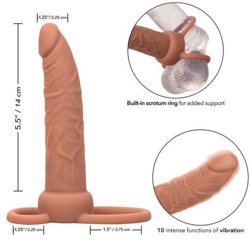 CALEXOTICS - PERFORMANCE MAXX RICARICABILE DOPPIO PENETRATORE MARRONE PELLE - immagine 13