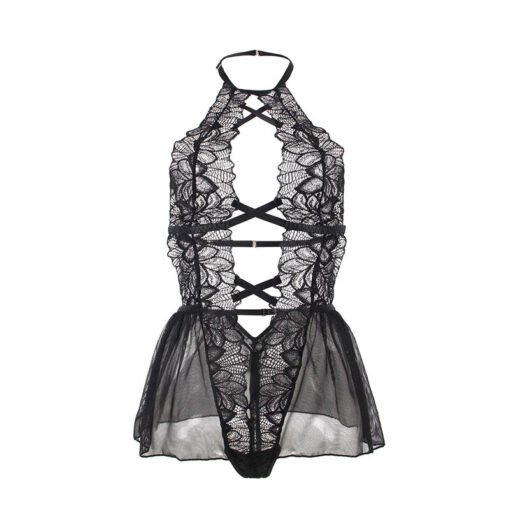 SUBBLIME - TEDDY HALTER COLLO SCHIENA NUDA PIZZO NERO L/XL - immagine 5