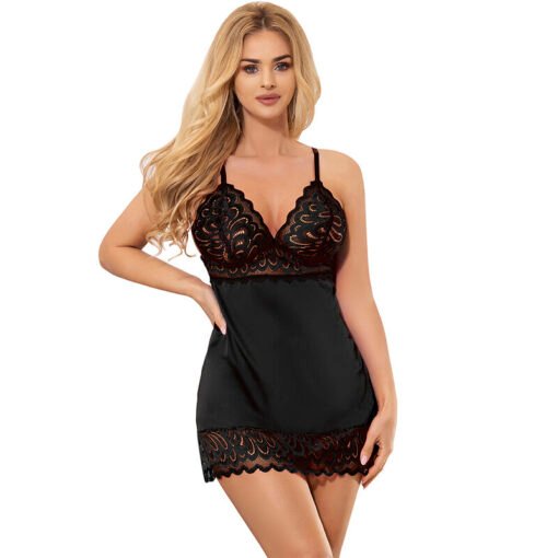 SUBBLIME - BABYDOLL CON PETTO STAMPA FLOREALE NERO L/XL - immagine 2