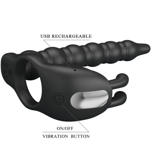 PRETTY LOVE - BLACKNEY ANELLI PER PENE CON SPINA VIBRATORE - immagine 6